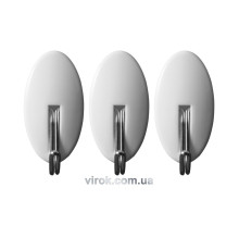 Гачки настінні самоклеючі VOREL з овальною основою, набір 3 шт. [16/192]