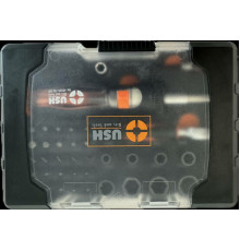 Насадки викруткові Industry USH: з магнітним тримачем, адаптерами, тріщаткою і викруткою 1/4", 45 ел