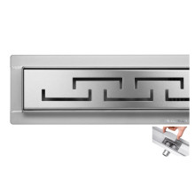 Трап підлоговий для душу з нержавіючої сталі "OLIMP" FALA; 80х 7х 7 см, сифон h= 52 мм [6/36]