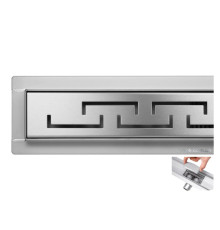 Трап підлоговий для душу з нержавіючої сталі "OLIMP" FALA; 80х 7х 7 см, сифон h= 52 мм [6/36]