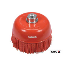 Щітка зачисна з нейлоновим ворсом "чашка", до КШМ YATO : Ø=125 мм, гайка- М14 [6/24]